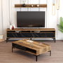 Hanah Home Istanbul Conjunto de Muebles de Salón Nogal y Mármol Negro
